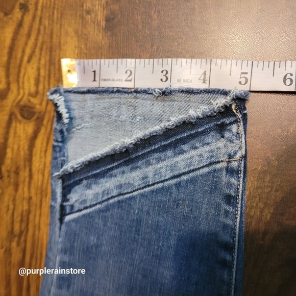 Paige Jeans 29 Verdugo Ankle Skinny Mid Rise Raw Hem Medium Light Wash Stretch - Picture 10 of 12